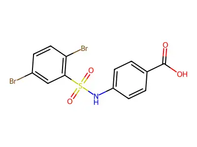 4-(2,5-Dibromobenzenesulfonamido)benzoic acid structure