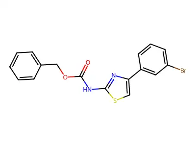 benzyl N-[4-(3-bromophenyl)-1,3-thiazol-2-yl]carbamate structure