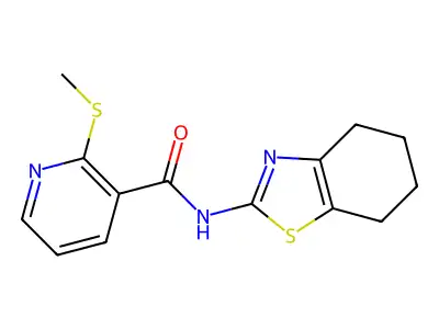 2-(Methylthio)-N-(4,5,6,7-tetrahydrobenzo[d]thiazol-2-yl)nicotinamide structure
