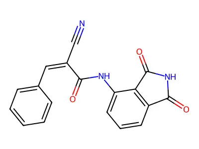 (Z)-2-cyano-N-(1,3-dioxoisoindol-4-yl)-3-phenylprop-2-enamide structure