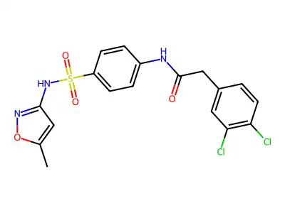 2-(3,4-Dichlorophenyl)-N-(4-(N-(5-methylisoxazol-3-yl)sulfamoyl)phenyl)acetamide structure