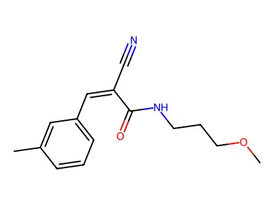 2-cyano-N-(3-methoxypropyl)-3-(3-methylphenyl)prop-2-enamide structure