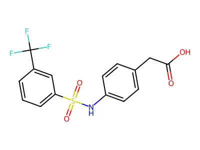 2-{4-[3-(Trifluoromethyl)benzenesulfonamido]phenyl}acetic acid structure