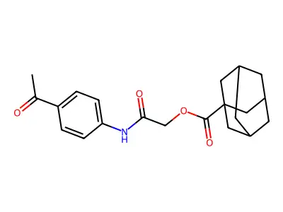 [2-(4-Acetylanilino)-2-oxoethyl] adamantane-1-carboxylate structure