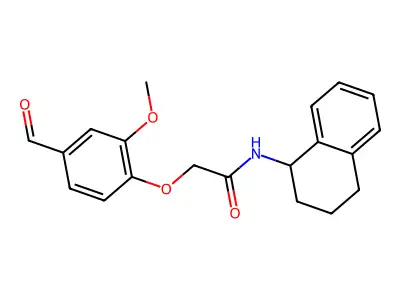 2-(4-formyl-2-methoxyphenoxy)-N-(1,2,3,4-tetrahydronaphthalen-1-yl)acetamide structure