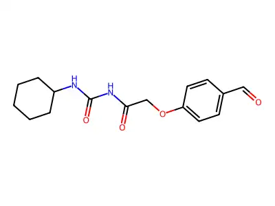 N-(cyclohexylcarbamoyl)-2-(4-formylphenoxy)acetamide structure