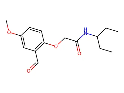2-(2-formyl-4-methoxyphenoxy)-N-pentan-3-ylacetamide structure