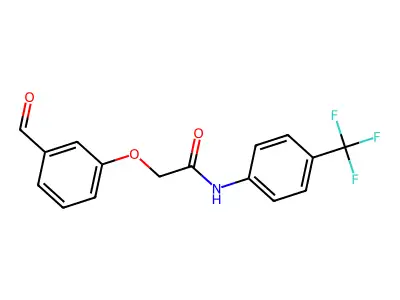 2-(3-formylphenoxy)-N-[4-(trifluoromethyl)phenyl]acetamide structure
