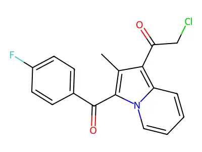 2-Chloro-1-[3-(4-fluoro-benzoyl)-2-methyl-indolizin-1-yl]-ethanone structure