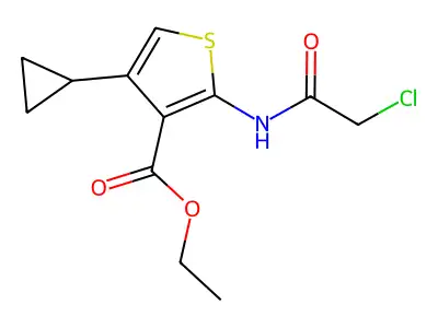Ethyl 2-(2-chloroacetamido)-4-cyclopropylthiophene-3-carboxylate structure