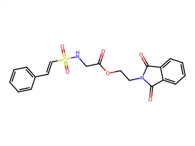 2-(1,3-dioxoisoindol-2-yl)ethyl 2-[[(E)-2-phenylethenyl]sulfonylamino]acetate structure