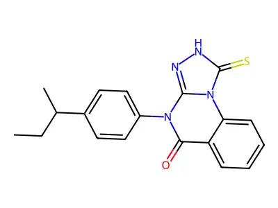 4-[4-(butan-2-yl)phenyl]-1-sulfanyl-4H,5H-[1,2,4]triazolo[4,3-a]quinazolin-5-one structure