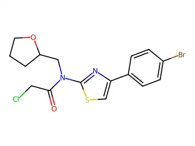 N-[4-(4-bromophenyl)-1,3-thiazol-2-yl]-2-chloro-N-[(oxolan-2-yl)methyl]acetamide structure