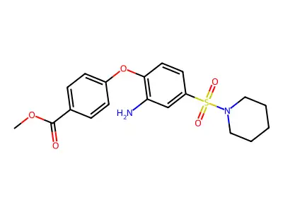 Methyl 4-[2-amino-4-(piperidine-1-sulfonyl)phenoxy]benzoate structure