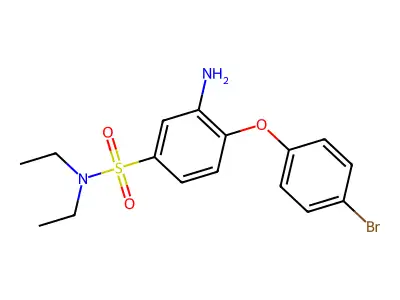 3-amino-4-(4-bromophenoxy)-N,N-diethylbenzene-1-sulfonamide structure