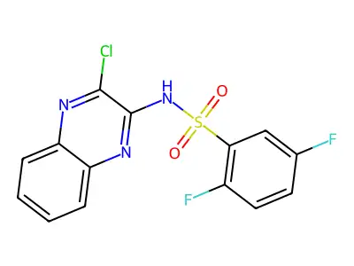 N-(3-chloroquinoxalin-2-yl)-2,5-difluorobenzene-1-sulfonamide structure