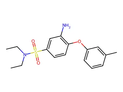 3-amino-N,N-diethyl-4-(3-methylphenoxy)benzenesulfonamide structure