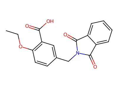 5-[(1,3-dioxo-2,3-dihydro-1H-isoindol-2-yl)methyl]-2-ethoxybenzoic acid structure