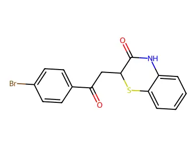 2H-1,4-Benzothiazin-3(4H)-one, 2-[2-(4-bromophenyl)-2-oxoethyl]- structure