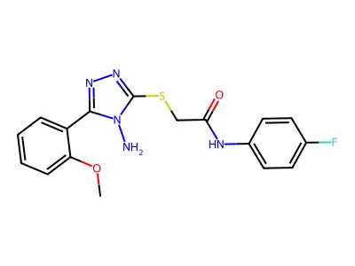 2-{[4-amino-5-(2-methoxyphenyl)-4H-1,2,4-triazol-3-yl]sulfanyl}-N-(4-fluorophenyl)acetamide structure