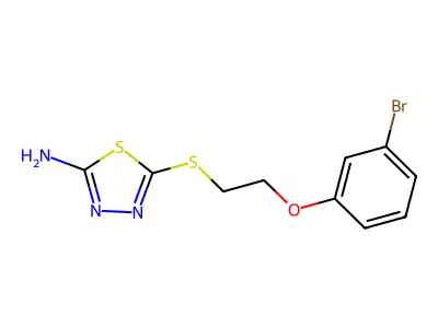 5-[2-(3-Bromophenoxy)ethylsulfanyl]-1,3,4-thiadiazol-2-amine structure