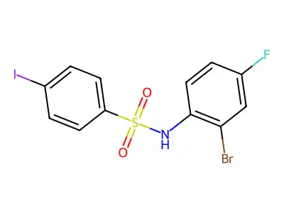 Benzenesulfonamide, N-(2-bromo-4-fluorophenyl)-4-iodo- structure