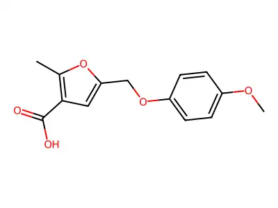 5-((4-Methoxyphenoxy)methyl)-2-methylfuran-3-carboxylic acid structure