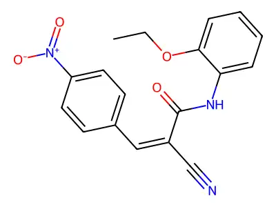 2-cyano-N-(2-ethoxyphenyl)-3-(4-nitrophenyl)prop-2-enamide structure