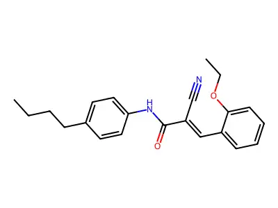 N-(4-butylphenyl)-2-cyano-3-(2-ethoxyphenyl)prop-2-enamide structure
