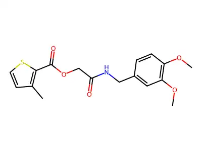 [2-[(3,4-dimethoxyphenyl)methylamino]-2-oxoethyl] 3-methylthiophene-2-carboxylate structure