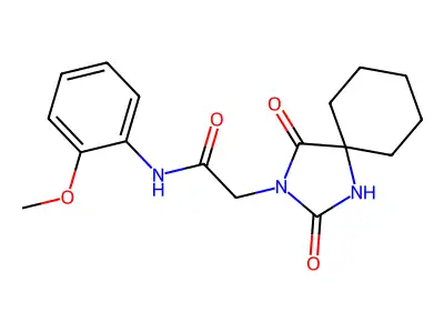 2-(2,4-dioxo-1,3-diazaspiro[4.5]decan-3-yl)-N-(2-methoxyphenyl)acetamide structure