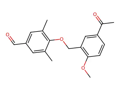 4-[(5-Acetyl-2-methoxyphenyl)methoxy]-3,5-dimethylbenzaldehyde structure