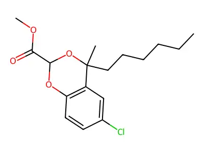 Methyl 6-chloro-4-hexyl-4-methyl-2H,4H-1,3-benzodioxine-2-carboxylate structure