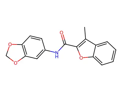 N-(1,3-benzodioxol-5-yl)-3-methyl-1-benzofuran-2-carboxamide structure