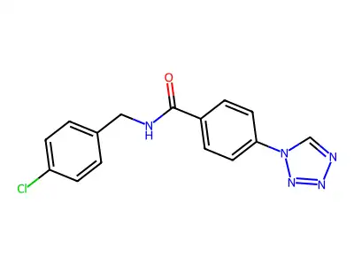 N-(4-chlorobenzyl)-4-(1H-tetrazol-1-yl)benzamide structure