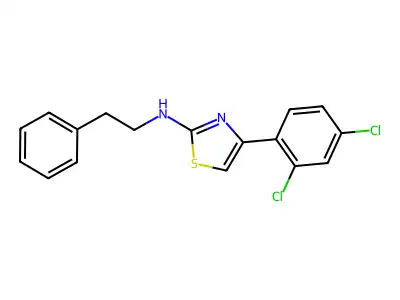 4-(2,4-dichlorophenyl)-N-(2-phenylethyl)-1,3-thiazol-2-amine structure