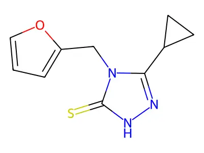 5-cyclopropyl-4-(furan-2-ylmethyl)-4H-1,2,4-triazole-3-thiol structure