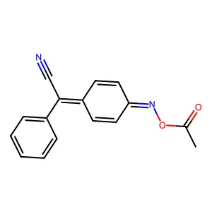 [[4-[Cyano(phenyl)methylidene]cyclohexa-2,5-dien-1-ylidene]amino] acetate structure