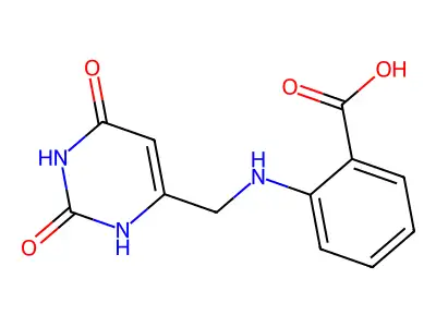2-[(2,4-dioxo-1H-pyrimidin-6-yl)methylamino]benzoic acid structure