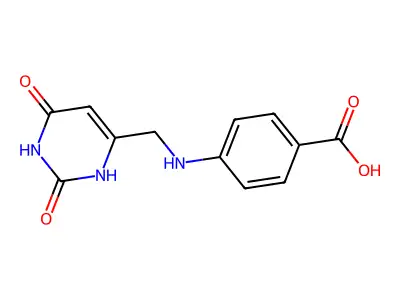 4-[(2,4-dioxo-1H-pyrimidin-6-yl)methylamino]benzoic acid structure