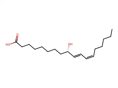 9-hydroxy-10E,12Z-octadecadienoic acid structure