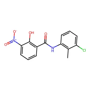 3'-Chloro-2-hydroxy-2'-methyl-3-nitrobenzanilide structure