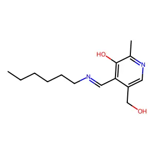 4-(Hexyliminomethyl)-5-(hydroxymethyl)-2-methylpyridin-3-ol structure