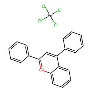 2,4-Diphenylchromenylium;tetrachloroiron structure