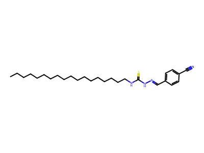 2-[(4-Cyanophenyl)methylidene]-N-octadecylhydrazine-1-carboximidothioic acid structure