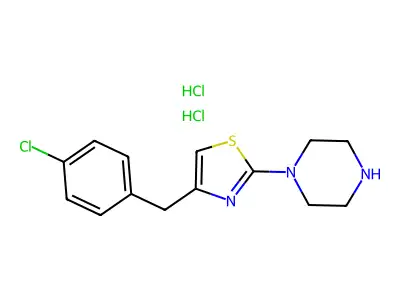 Piperazine, 1-(4-((4-chlorophenyl)methyl)-2-thiazolyl)-, dihydrochloride structure