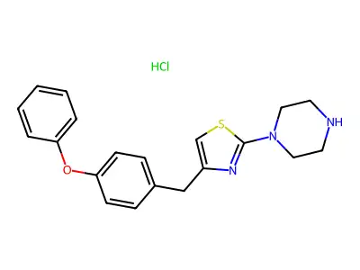 Piperazine, 1-(4-((4-phenoxyphenyl)methyl)-2-thiazolyl)-, hydrochloride (1:1) structure
