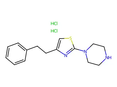 Piperazine, 1-(4-(2-phenylethyl)-2-thiazolyl)-, hydrochloride, hydrate (2:4:1) structure