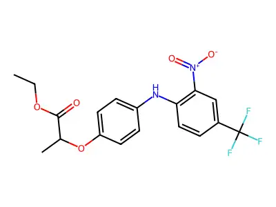 Ethyl 2-[4-[2-nitro-4-(trifluoromethyl)anilino]phenoxy]propanoate structure