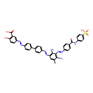 5-[(E)-[4-[4-[(E)-[2,4-diamino-5-methyl-3-[(E)-[4-[(4-sulfophenyl)carbamoyl]phenyl]azo]phenyl]azo]phenyl]phenyl]azo]-2-hydroxy-benzoic acid structure